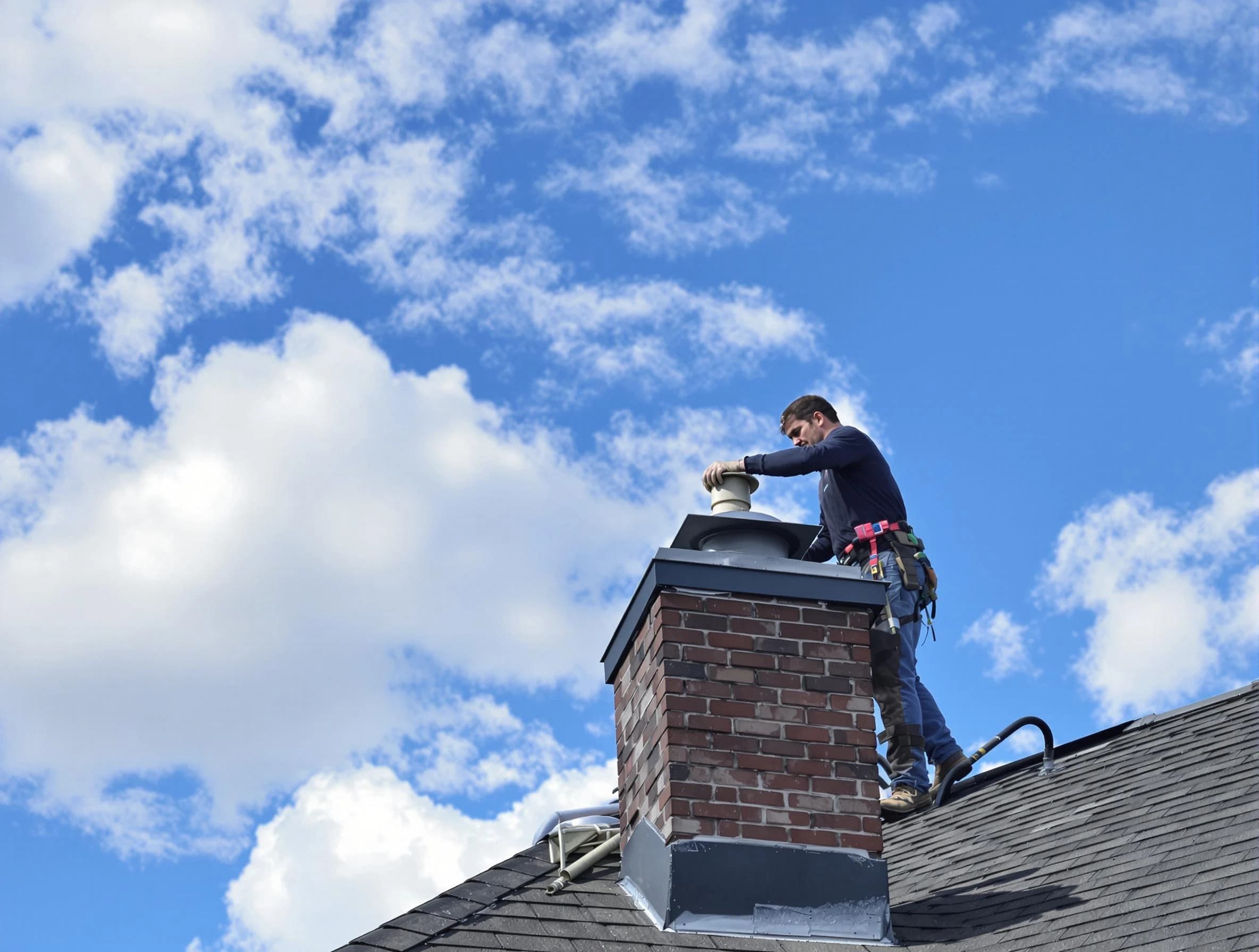 Galloway Chimney Sweep installing a sturdy chimney cap in Galloway, NJ