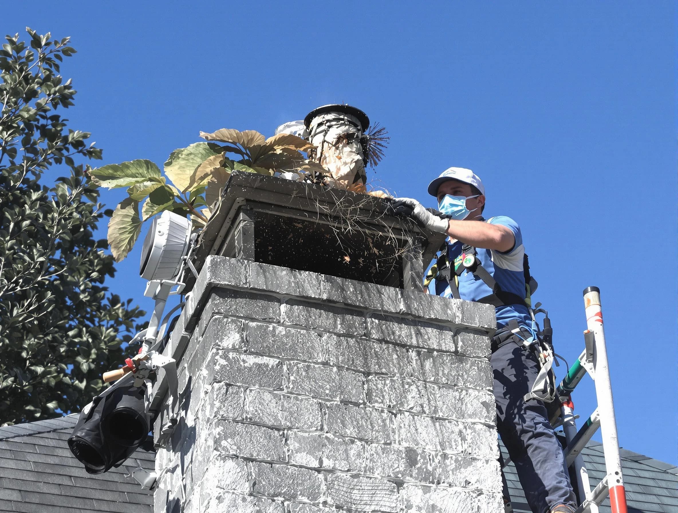 Galloway Chimney Sweep specialist performing chimney cleaning in Galloway, NJ