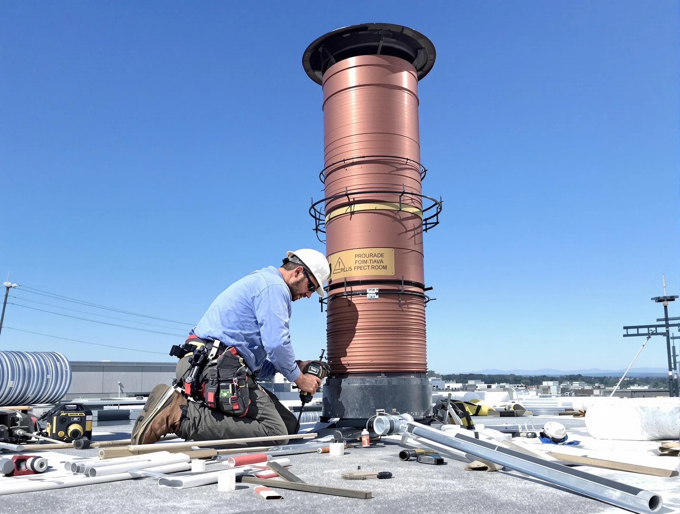 Installed chimney liner by Galloway Chimney Sweep in Galloway, NJ