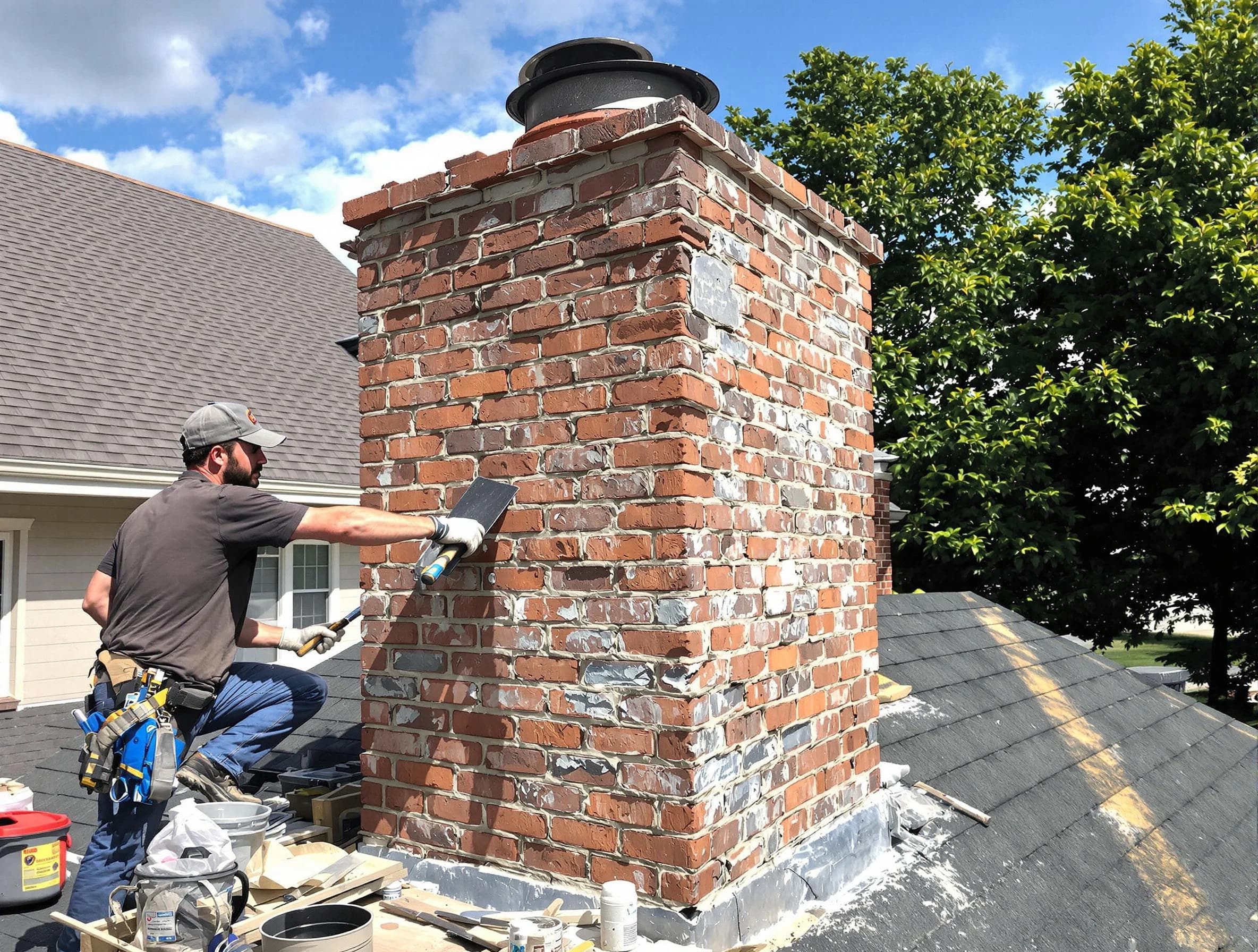 Completed chimney rebuild by Galloway Chimney Sweep in Galloway, NJ