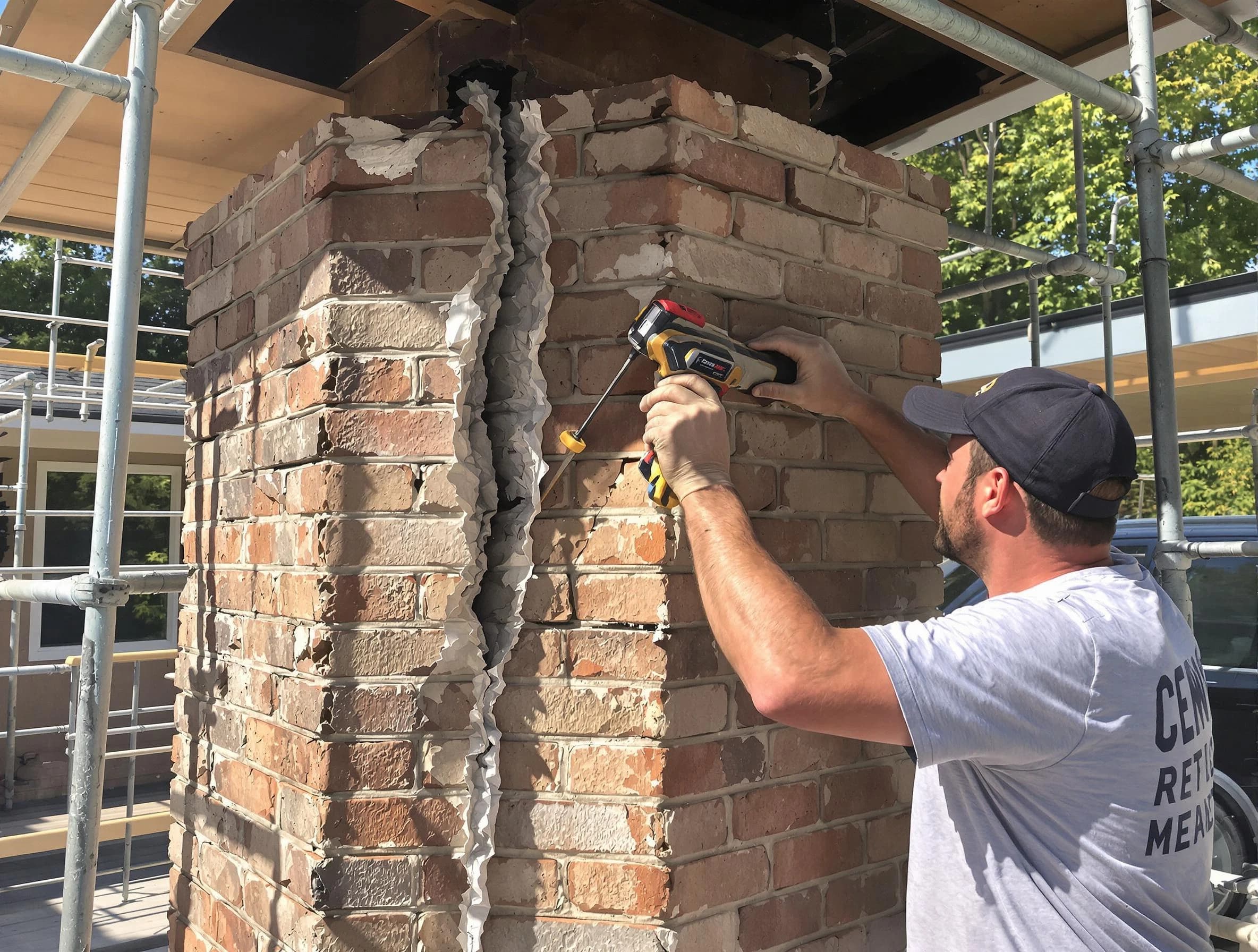 Galloway Chimney Sweep technician performing chimney repair in Galloway, NJ