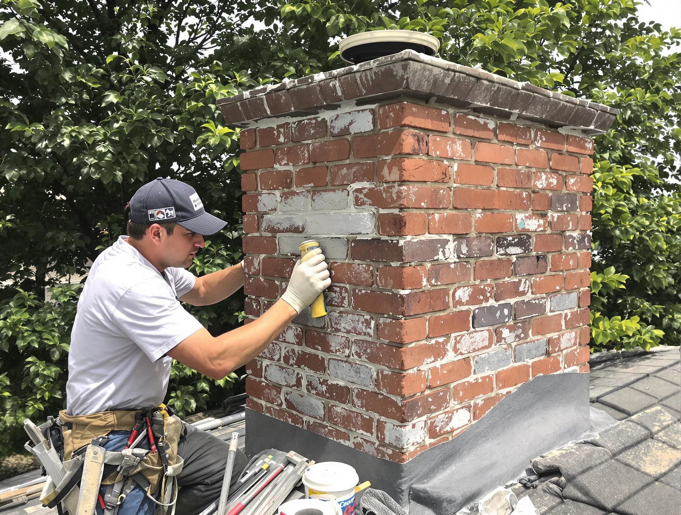 Galloway Chimney Sweep restoring an aging chimney in Galloway, NJ