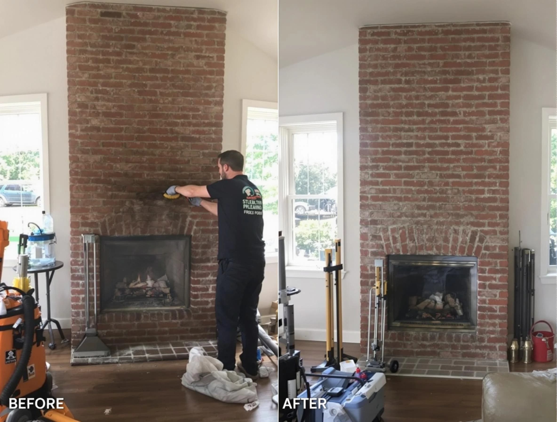 Finished chimney sweeping service by Galloway Chimney Sweep in Galloway, NJ