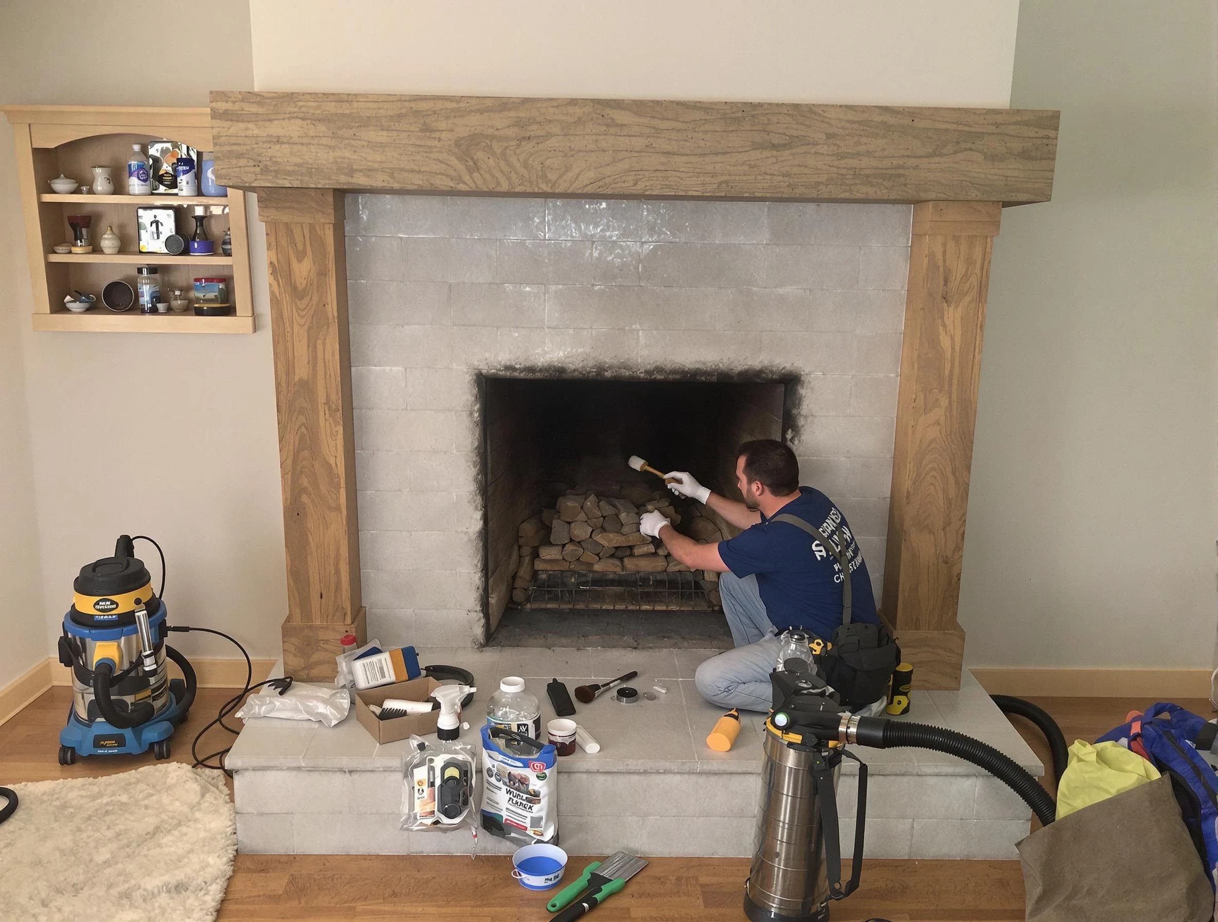 Detailed creosote removal process by Galloway Chimney Sweep in Galloway, NJ