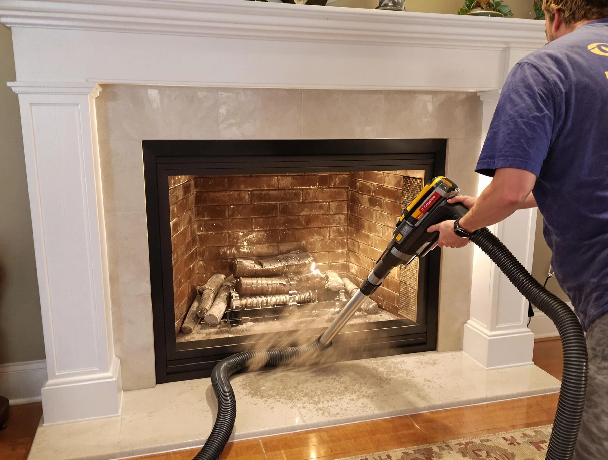 Fireplace cleaning performed by Galloway Chimney Sweep in Galloway, NJ