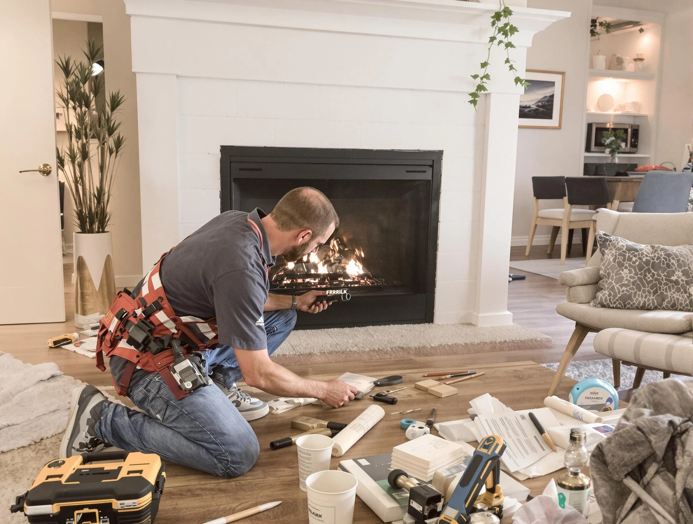 Galloway Chimney Sweep performing fireplace repair in Galloway, NJ