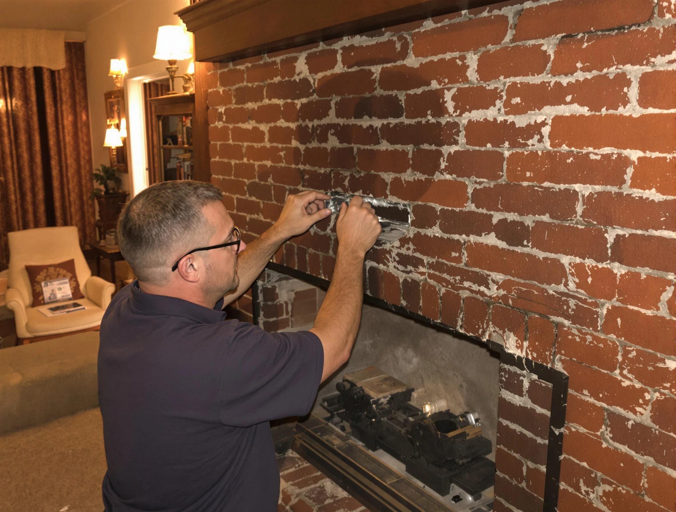 Galloway Chimney Sweep expert fixing a fireplace in Galloway, NJ