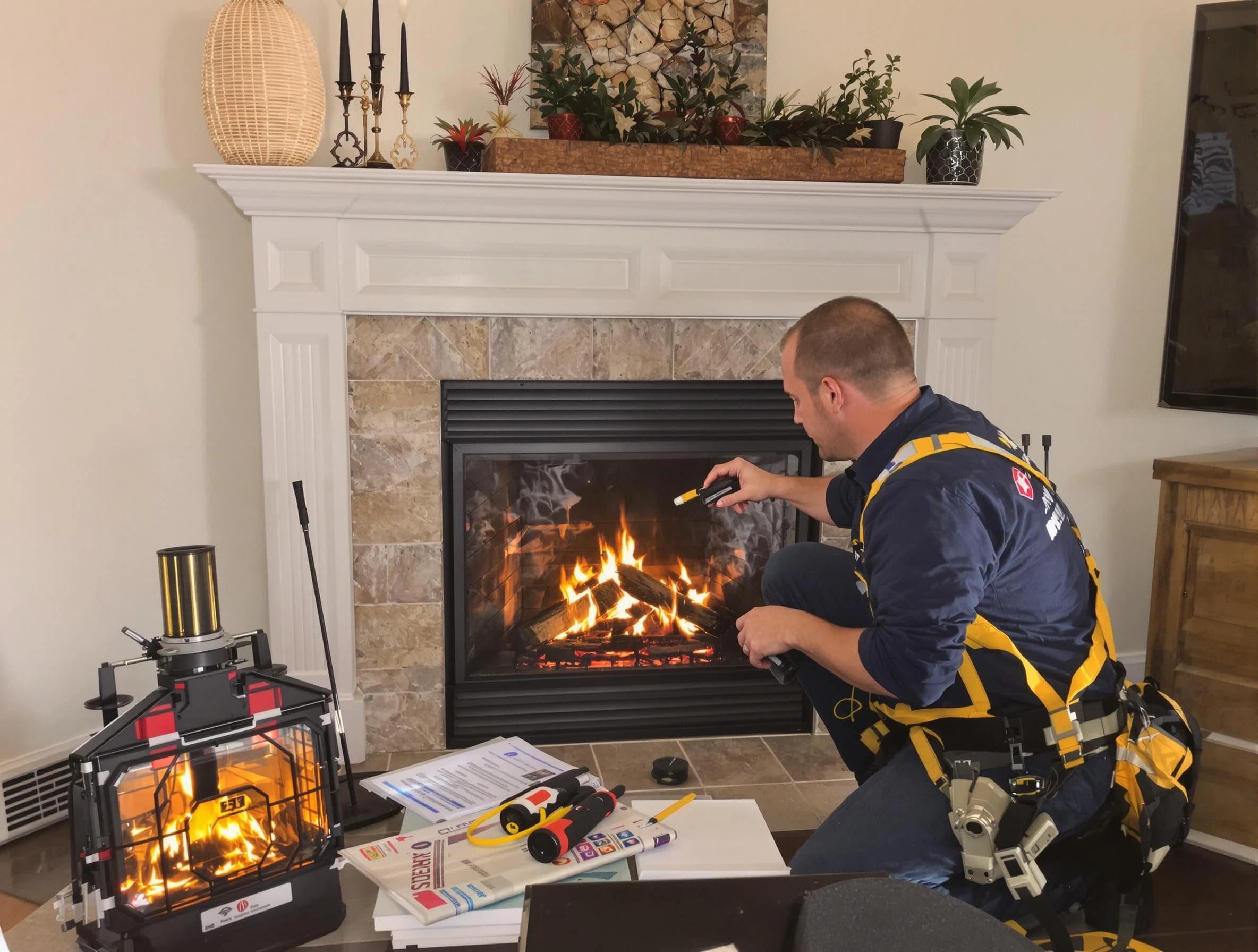 Safety-focused fireplace inspection by Galloway Chimney Sweep in Galloway, NJ